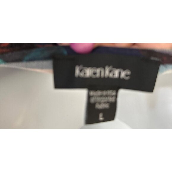 Karen Kane Womens Large Tropical Print Surplice Long Sleeve Blouse Top Multicolo - Picture 12 of 12